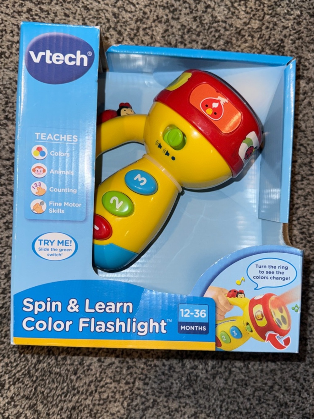 VTech Spin & Learn Flashlight Toy - Yellow/Red/Blue